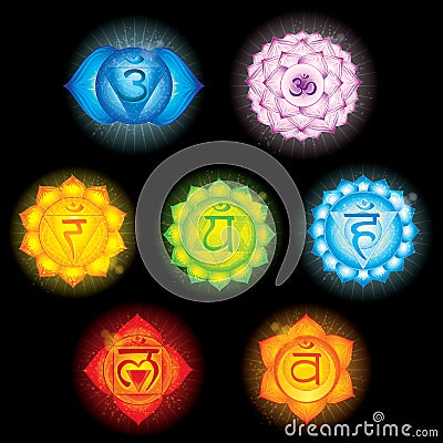 Chakra Symbols Stock Photo