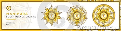Chakra Symbols, Solar Plexus Chakra - MANIPURA - Strength, Personality, Power, Determination - `I DO` Stock Photo