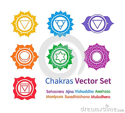 Chakras. Vector set Vector Illustration