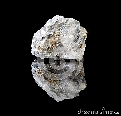 Chalcopyrite in quartz crystal Stock Photo