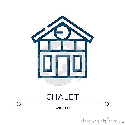 Chalet icon. Linear vector illustration from winter collection. Outline chalet icon vector. Thin line symbol for use on web and Vector Illustration