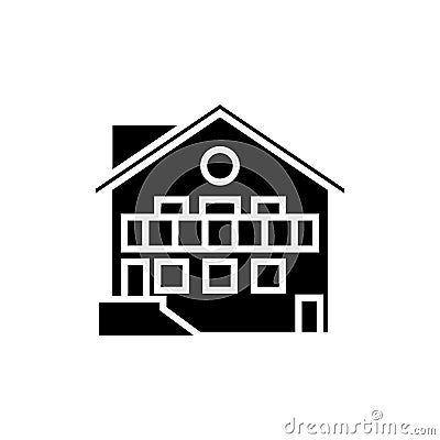 Chalet icon, vector illustration, black sign on isolated background Vector Illustration