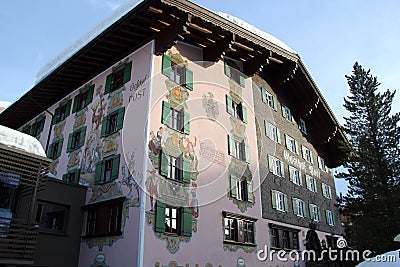 Chalet Nice Traditional Swiss Style House Editorial Stock Photo