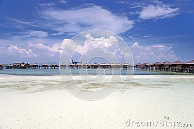 Chalets on stilts Stock Photo