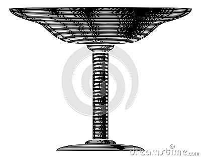 Chalice Grail Cup Goblet Woodcut Vintage Icon Vector Illustration