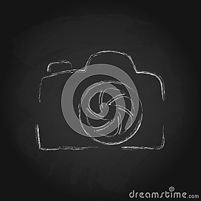 Chalk art simple camera sketch logo Stock Photo