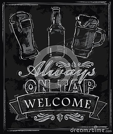 Chalk beer Vector Illustration