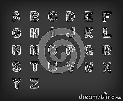 Chalk Blackboard Font Vector Vector Illustration