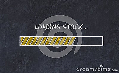 Chalk board sketch with progress bar and inscription loading stock Stock Photo