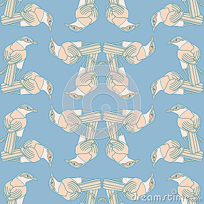 Chalk Browed Mockingbird Vector Background Pattern Vector Illustration