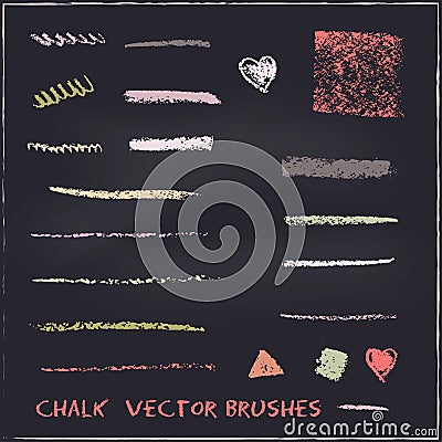 Chalk brushes Stock Photo