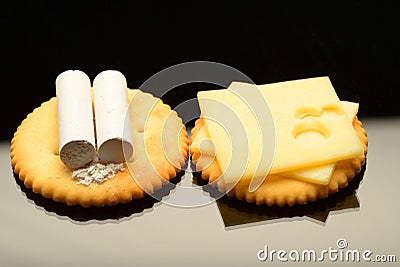 Chalk and cheese Stock Photo