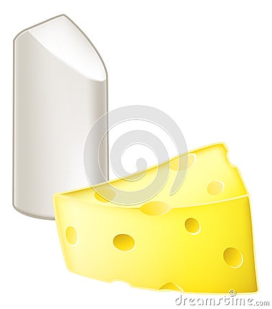 Chalk and cheese opposites concepts Vector Illustration