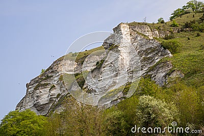 Chalk cliffs at Les Andelys in Normandy, France Editorial Stock Photo