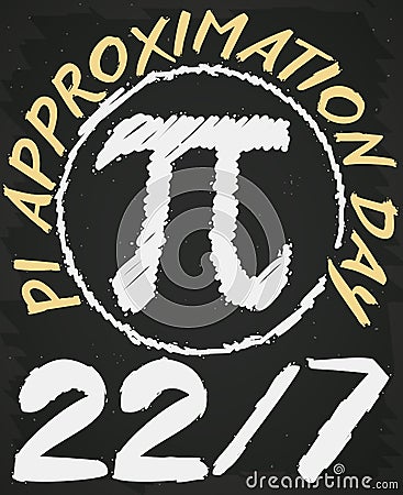 Blackboard Drawing in Math Class for Pi Approximation Day, Vector Illustration Vector Illustration