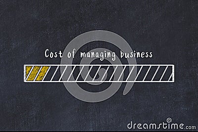 Chalk drawing of progress bar at the beginning. Evaluating of KPI concept Stock Photo