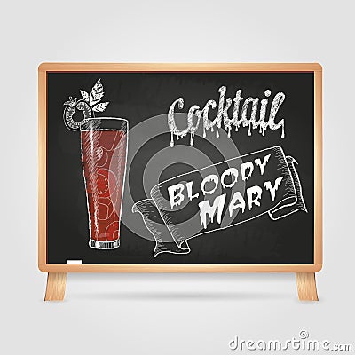 Chalk drawings. cocktail Vector Illustration