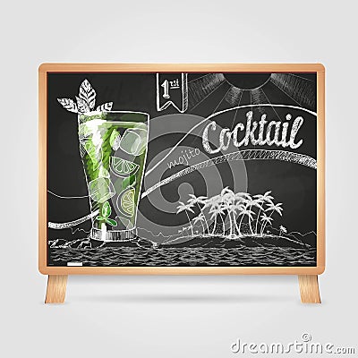 Chalk drawings. cocktail Vector Illustration