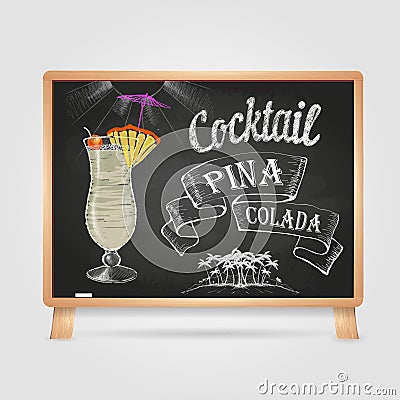 Chalk drawings. cocktail Vector Illustration