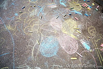 Chalk drawings Stock Photo