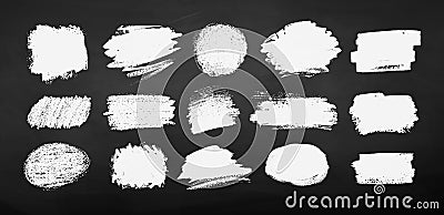 Chalk drawn banners collection Vector Illustration