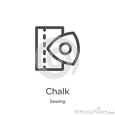 chalk icon vector from sewing collection. Thin line chalk outline icon vector illustration. Outline, thin line chalk icon for Vector Illustration