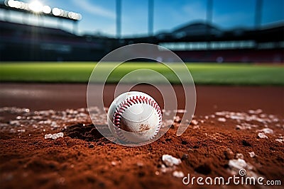 Chalk lined baseball infield, sporting energy on the field Stock Photo