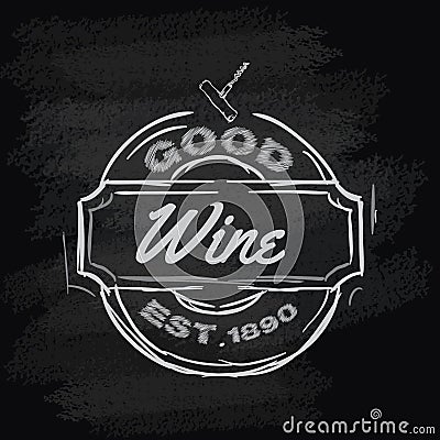 chalk wine label. Vector illustration decorative design Vector Illustration