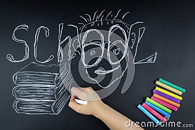 Chalk word Board school Stock Photo