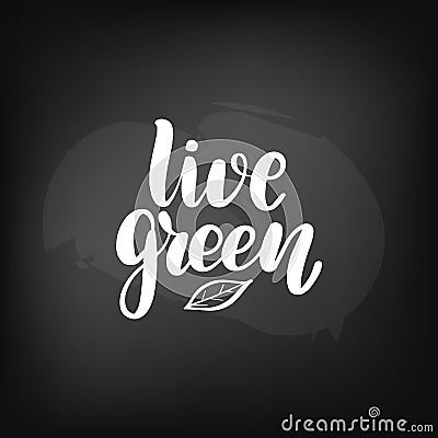 Lettering live green Vector Illustration