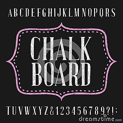 Chalkboard alphabet vector font. Vector Illustration