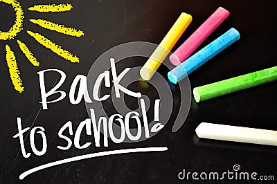Chalkboard with back to school Stock Photo