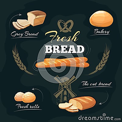 Chalkboard bakery cafe menu. Vector template Vector Illustration