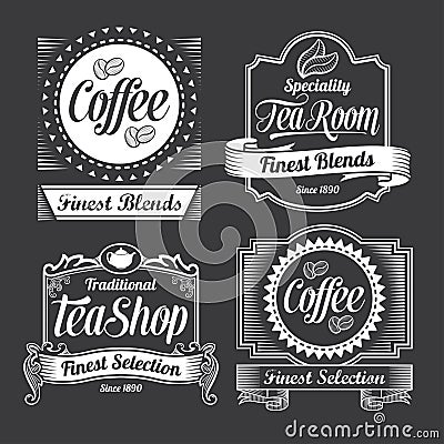 Chalkboard calligraphy banners and labels Vector Illustration