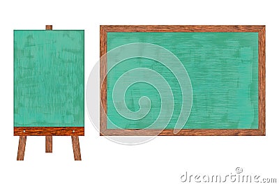 Chalkboard collection in wooden frame. Stock Photo