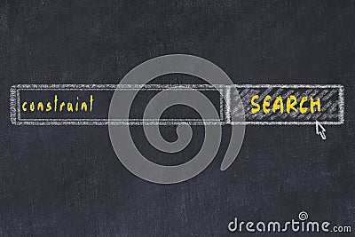 Chalkboard drawing of search browser window and inscription constraint Stock Photo