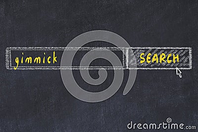 Chalkboard drawing of search browser window and inscription gimmick Stock Photo