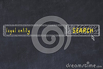 Chalkboard drawing of search browser window and inscription legal entity Stock Photo