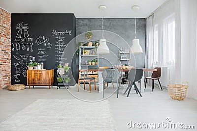 Chalkboard kitchen decor Stock Photo