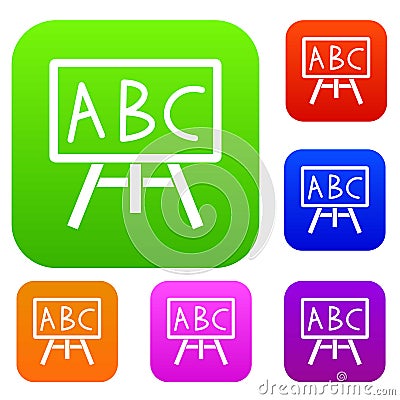 Chalkboard with the leters ABC set collection Vector Illustration