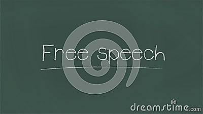 Free speech written on chalkboard. Vector Illustration