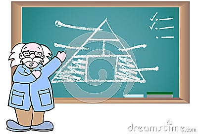 Chalkboard with Professor Vector Illustration