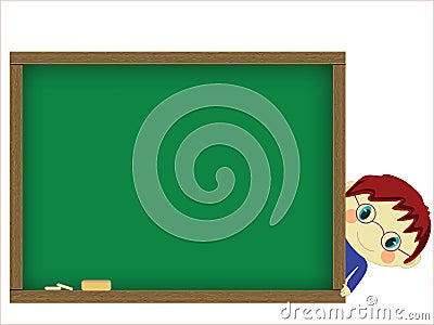 Chalkboard and pupil Vector Illustration