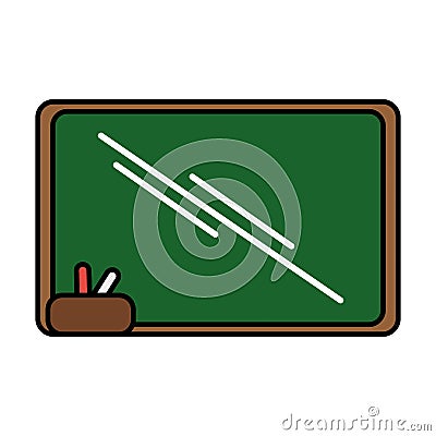 Chalkboard school isolated icon Vector Illustration