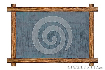 Chalkboard wood frame with black surface. Stock Photo