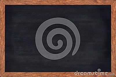 Chalkboard wood frame with black surface. Stock Photo