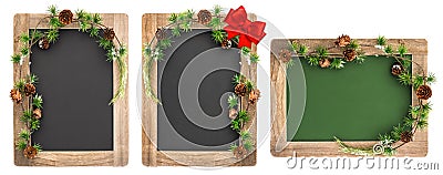 Chalkboard wooden frame Christmas decoration Vintage blackboard Stock Photo