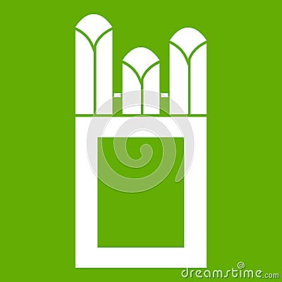 Chalks in carton box icon green Vector Illustration