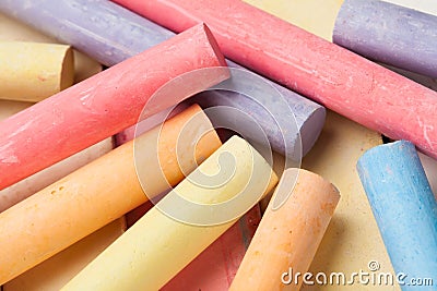 Chalks pieces colorful Stock Photo