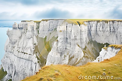 chalky limestone cliff face Stock Photo